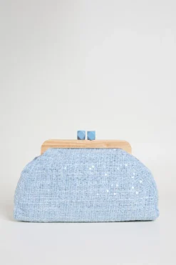 Maxi pochette con paillettes - Azzurro