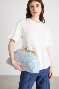 Maxi pochette con paillettes - Azzurro