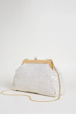 Maxi pochette con paillettes - Bianco