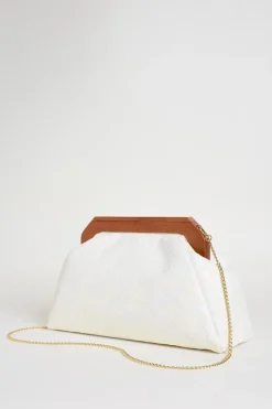 Maxi pochette ricamata - Bianco