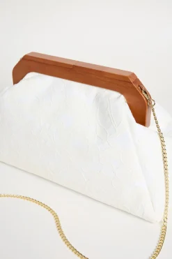 Maxi pochette ricamata - Bianco