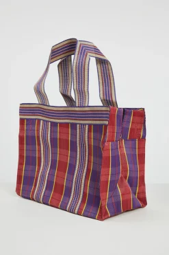Maxi shopper in rete - Viola Bordeaux