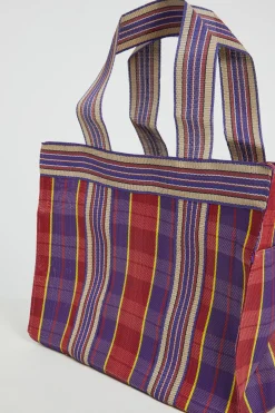 Maxi shopper in rete - Viola Bordeaux