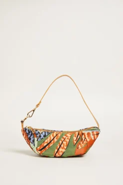 Mini borsa in tessuto jacquard - Arancione Blu Verde