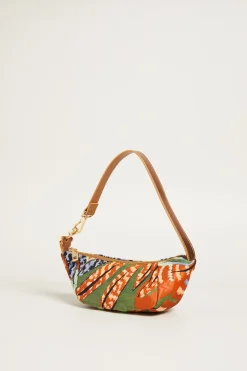 Mini borsa in tessuto jacquard - Arancione Blu Verde