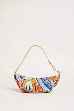 Mini borsa in tessuto jacquard - Arancione Blu Verde