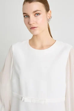 Minidress in cady con fiocco - Bianco