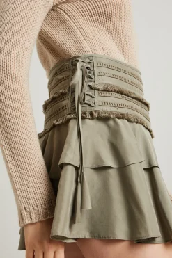 Minigonna con balze - Verde