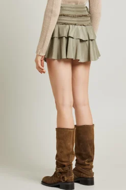 Minigonna con balze - Verde