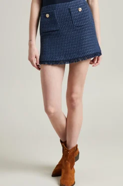Minigonna con taschini - Blu