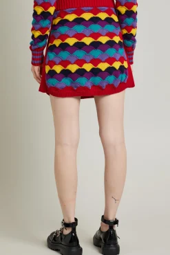 Minigonna in maglia - Rosso
