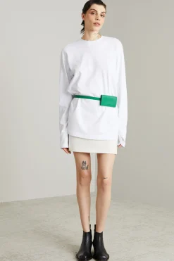 Minigonna in tela stretch - Latte