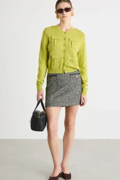 Minigonna in tweed - Nero
