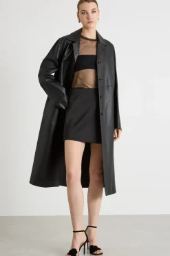 Minigonna pantalone in raso - Nero