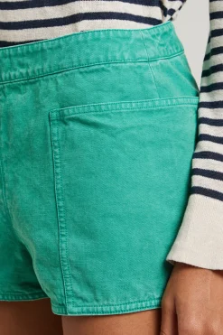 Mini short in canvas di cotone - Verde Acqua