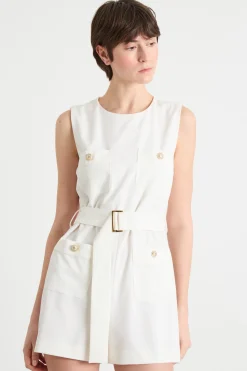 Mini tuta in twill - Bianco