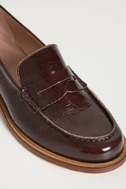 Mocassini in pelle verniciata - Marrone