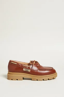 Mocassino con stringhe - Marrone