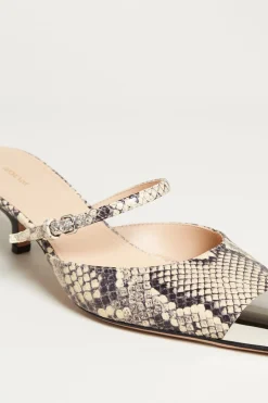 Mule con puntale in metallo - Beige Nero