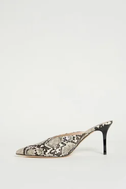 Mule in tessuto spalmato con stampa pitone - Animalier