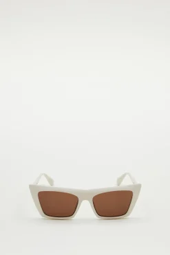 Occhiali cat-eye - Bianco Marrone