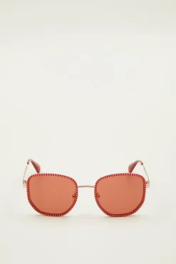 Occhiali da sole con borchie - Rosa