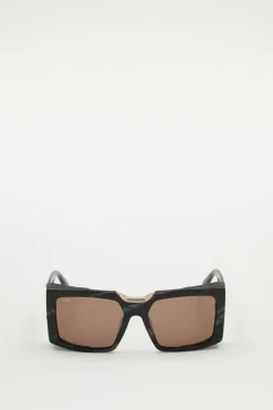 Occhiali da sole squadrati oversize - Marrone