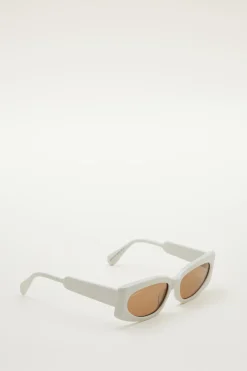 Occhiali rettangolari in acetato - Bianco