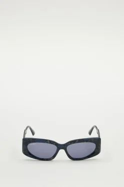 Occhiali rettangolari in acetato - Blu