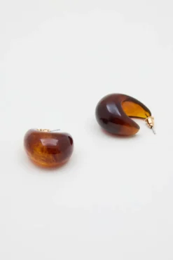 Orecchini a C - Marrone