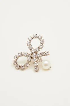 Orecchini a fiocco con strass - Argento