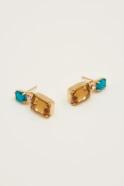 Orecchini pendenti - Azzurro Arancione