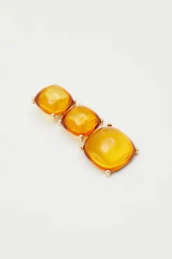 Orecchini pendenti con pietre - Ocra Oro