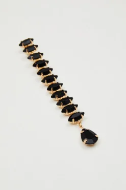Orecchini pendenti con strass - Nero Oro