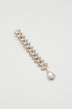 Orecchini pendenti con strass - Oro Argento