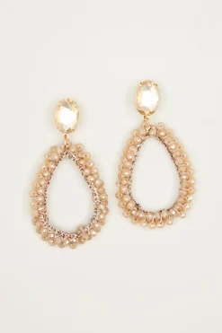 Orecchini pendenti con strass - Rosa Chiaro