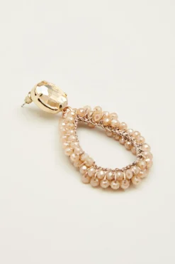 Orecchini pendenti con strass - Rosa Chiaro