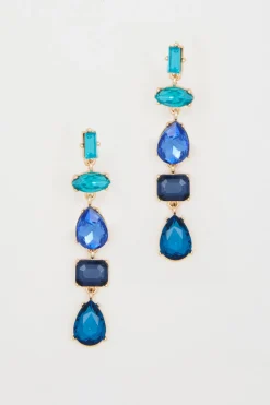 Orecchini pendenti di cristallo - Blu