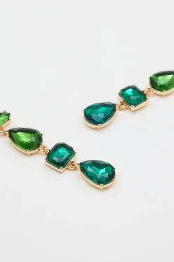 Orecchini pendenti di cristallo - Verde