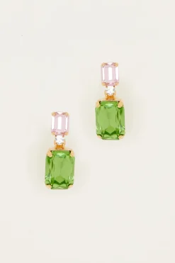 Orecchini pendenti - Verde Rosa