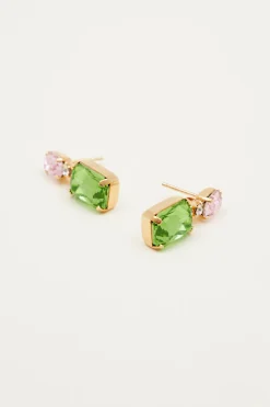 Orecchini pendenti - Verde Rosa