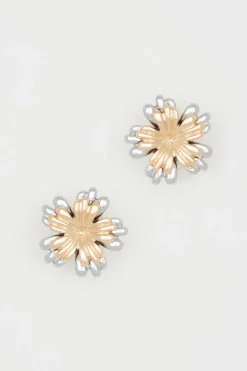 Orecchino doppio - Oro Argento