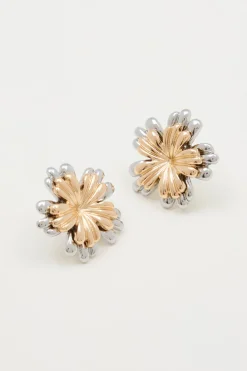 Orecchino doppio - Oro Argento