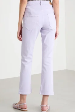 Pantalone aderente con gamba cropped - Lilla