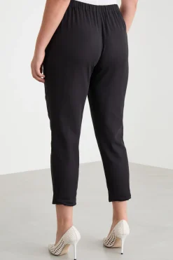 Pantalone aderente in crepe - Nero