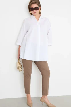 Pantalone aderente in doppia tela - Marrone