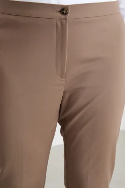 Pantalone aderente in doppia tela - Marrone