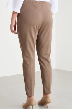 Pantalone aderente in doppia tela - Marrone