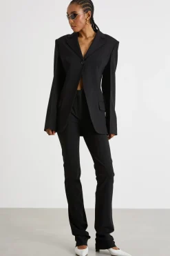 Pantalone aderente in jersey crepe - Nero