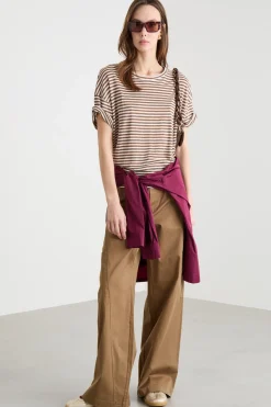 Pantalone ampio cargo - Marrone